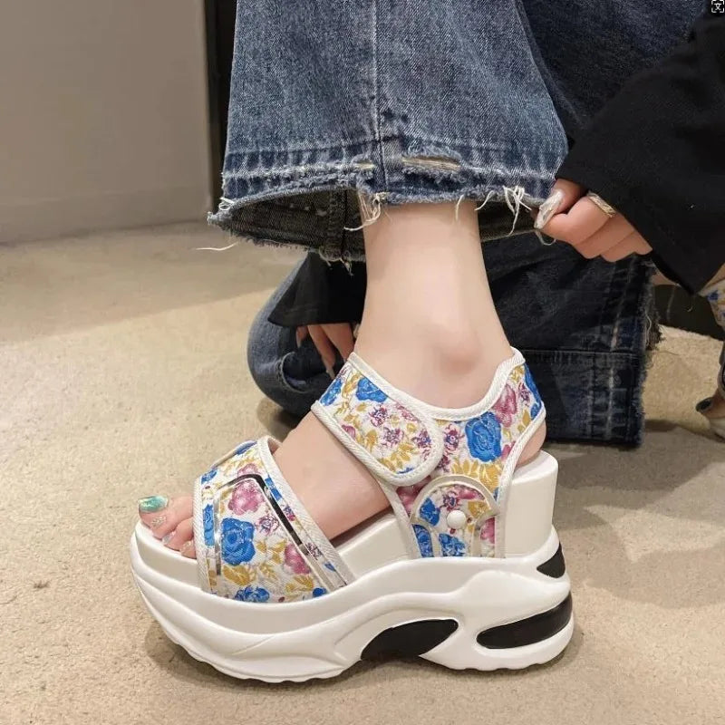Women's Platform Wedge Sandals – Peep Toe High Heel Summer Platform Wedge Sandals Axl