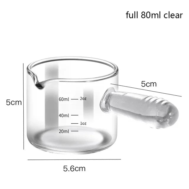 KEMORELA Glass Espresso Cups 60/125ml – Measuring Milk Jug Espresso Shot Glass Axl 60ml white
