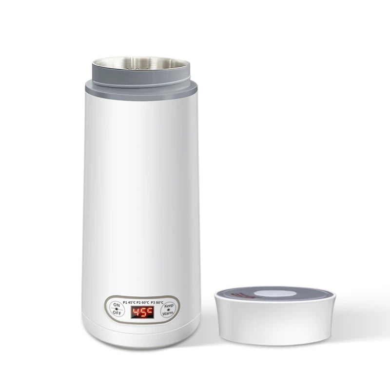 Portable Mini Electric Travel Kettle – 350ml Stainless Steel Cup Electric Travel Kettle Axl WHITE 220V