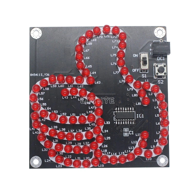 DIY LED Thumb Flowing Light Soldering Kit – 81 LEDs Microcontroller DIY Electronics Kit Axl