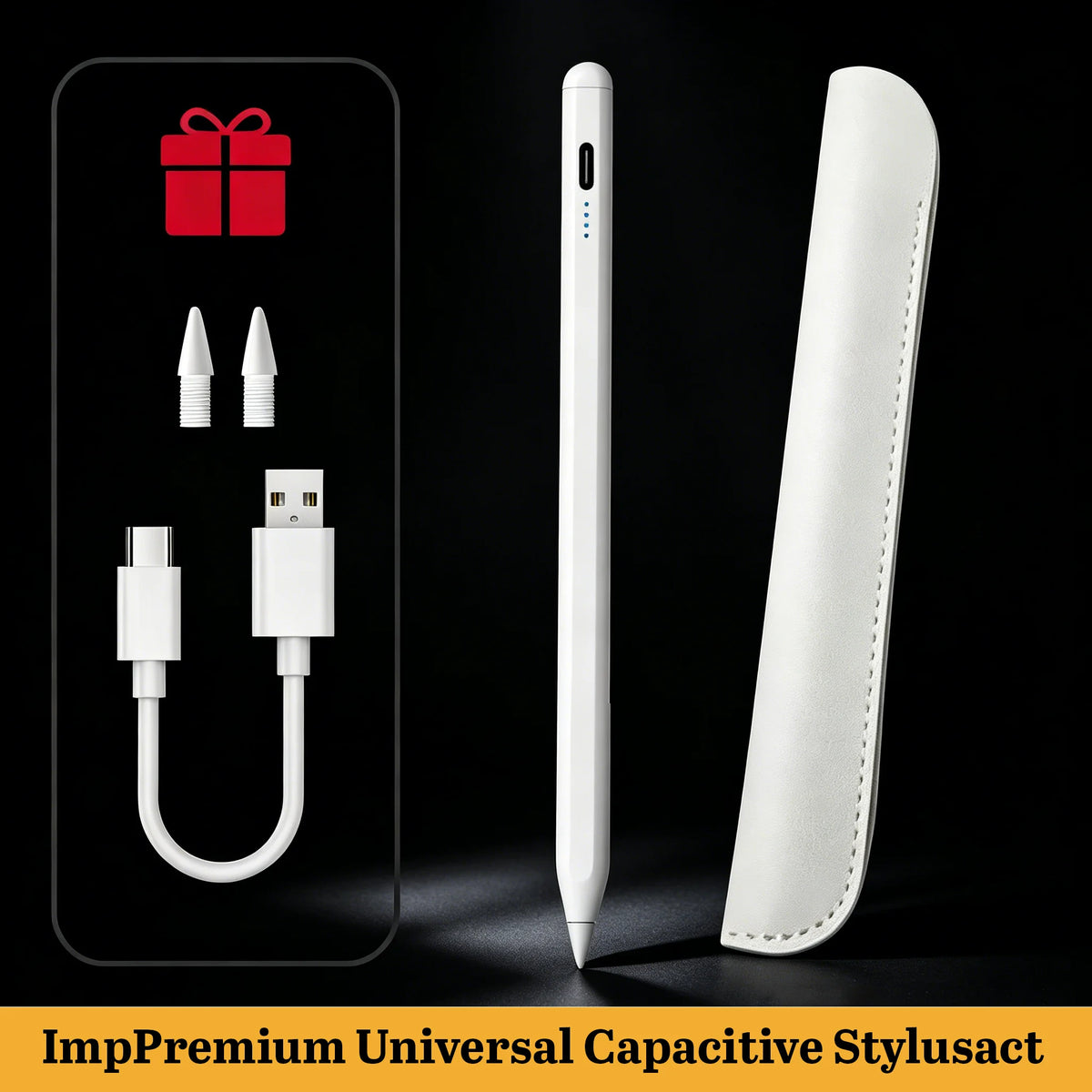 Universal Stylus Pen for Android & iOS Tablets – USB-C Rechargeable Tablet Stylus Pen Axl White
