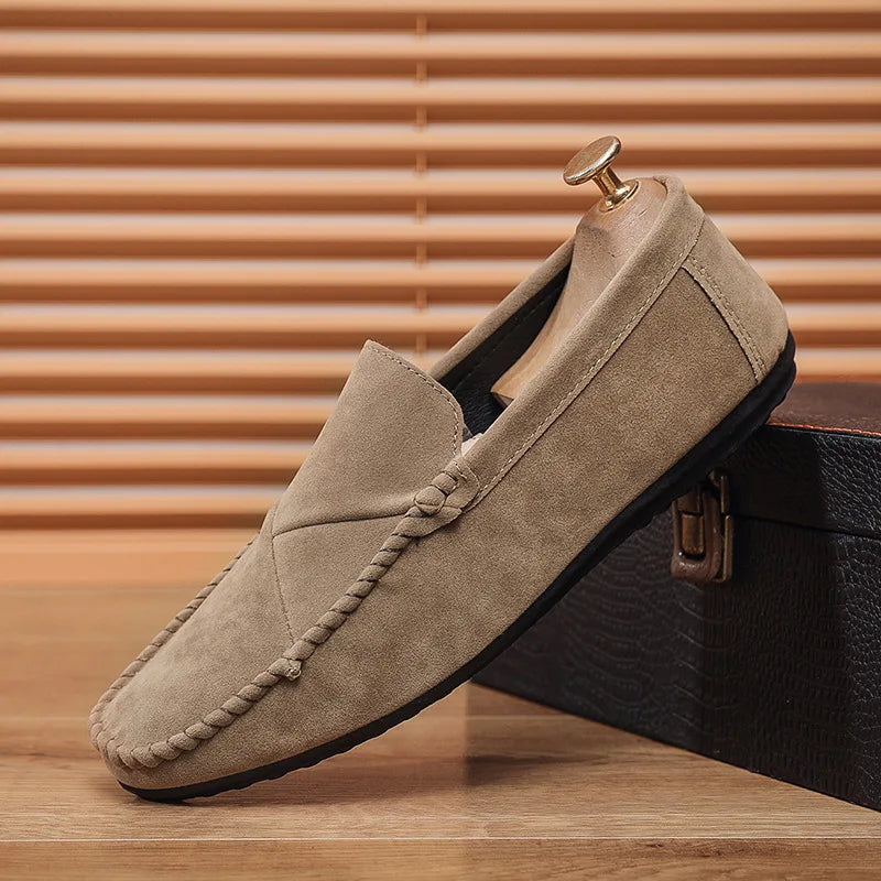 YBQJOO Men's Slip-On Casual Driving Shoes | Low Cut Loafers Men's Slip-On Shoes Axl Khaki 44