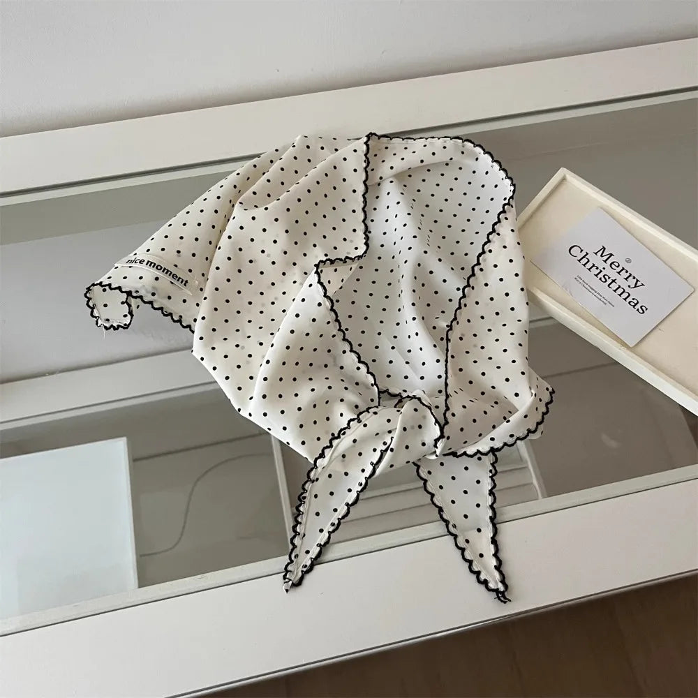 Polka Dot Triangle Hair Scarf – Korean Headband & Neckerchief Triangle Hair Scarf Axl Style1