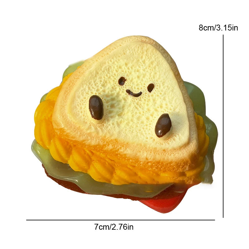 Soft Hamburger Squishy Fidget Toy – Cute Cartoon Squeeze Toy Squishy Fidget Toy Axl A