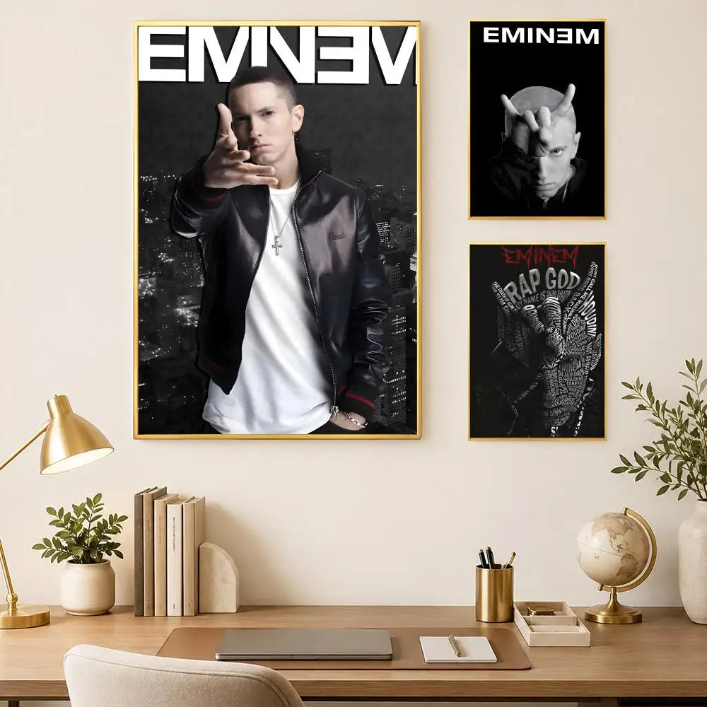 Eminem HD PVC Self-Stick Wall Poster – Waterproof Music Decor Wall Art Poster Axl