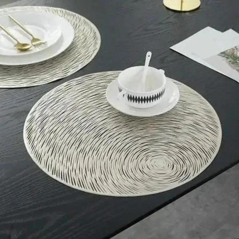 Round PVC Placemat – Heat Resistant Non-Slip Table Mat 38cm Table Placemat Axl