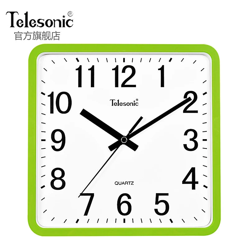 Modern Square Silent Wall Clock – 14" Large Living Room Decor Silent Wall Clock Axl