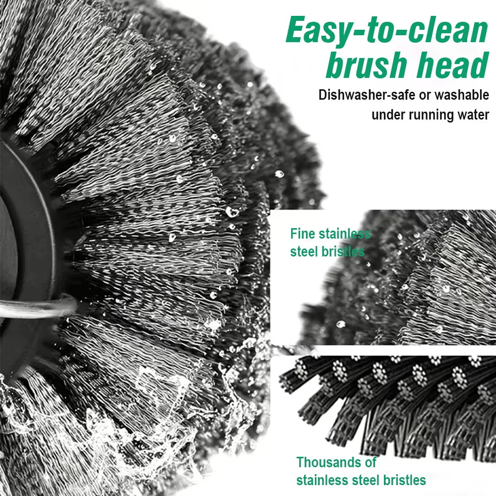Electric BBQ Grill Cleaner Brush – 3 Heads, 4000mAh Cordless Electric Grill Brush Axl