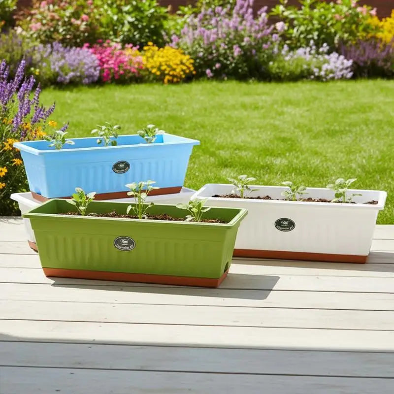 Rectangle Plastic Window Box Planter with Drainage – 50cm Window Box Planter Axl