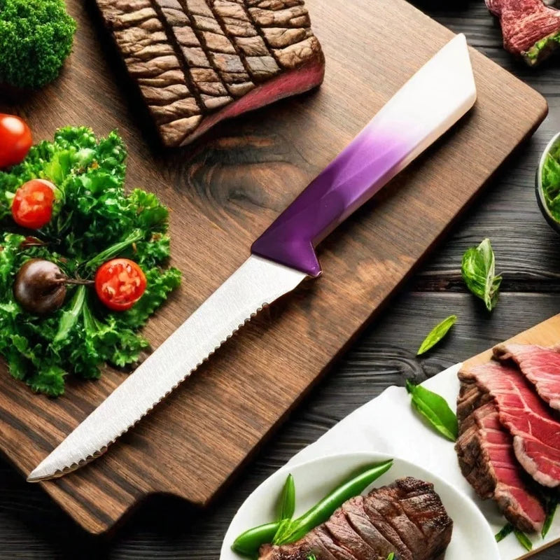 Steak Knife Set 4/6/8 Pcs – Gradient Handle Serrated Steel Steak Knife Set Axl