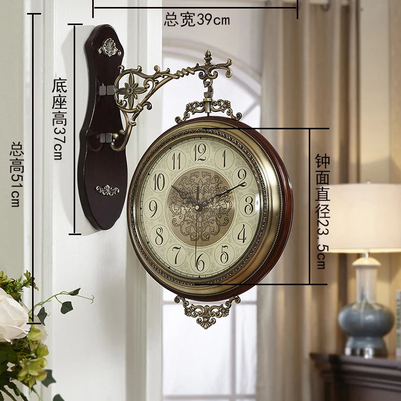 Nordic 3D Double-Face Silent Wall Clock – 42cm Metal Decor Wall Clock Axl E 20 inch