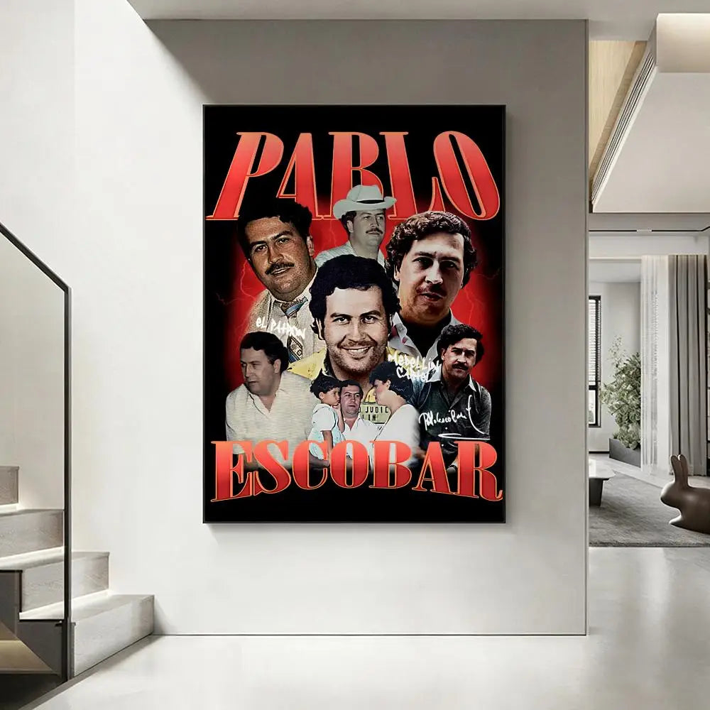 Pablo Escobar HD Art Poster – Waterproof Sticky Wall Decor Wall Art Poster Axl White12 30X40cmNoframe