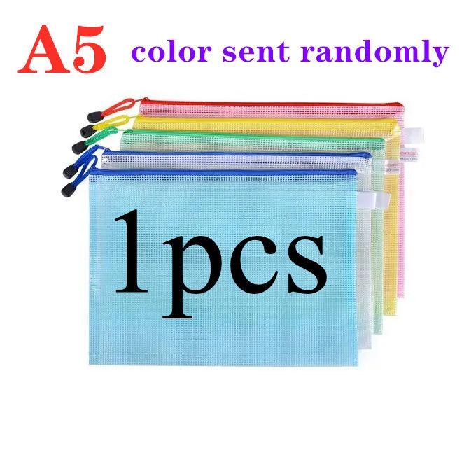 PVC Waterproof Zip Pocket Folder – Document Stationery Organizer Document Folder Pouch Axl A5