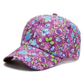 Floral Print Cotton Baseball Cap – Adjustable Women's Visor Women's Baseball Cap Axl Purple