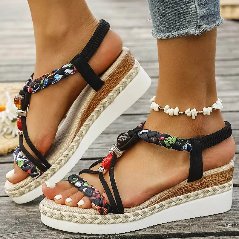 Women's Bohemian Wedge Sandals – Summer Platform Heels Wedge Sandals Axl