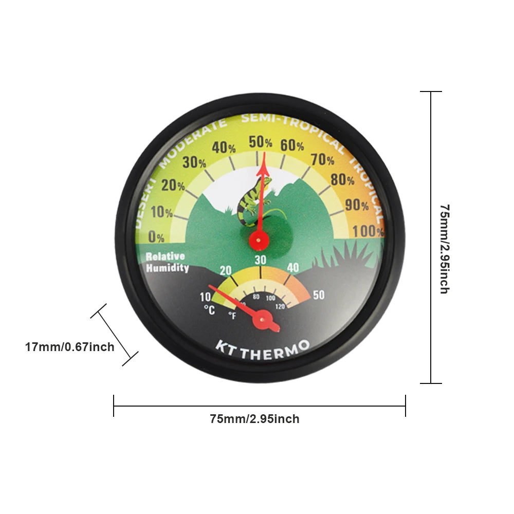 Reptile Terrarium Thermometer & Hygrometer – No Battery Terrarium Thermometer Axl