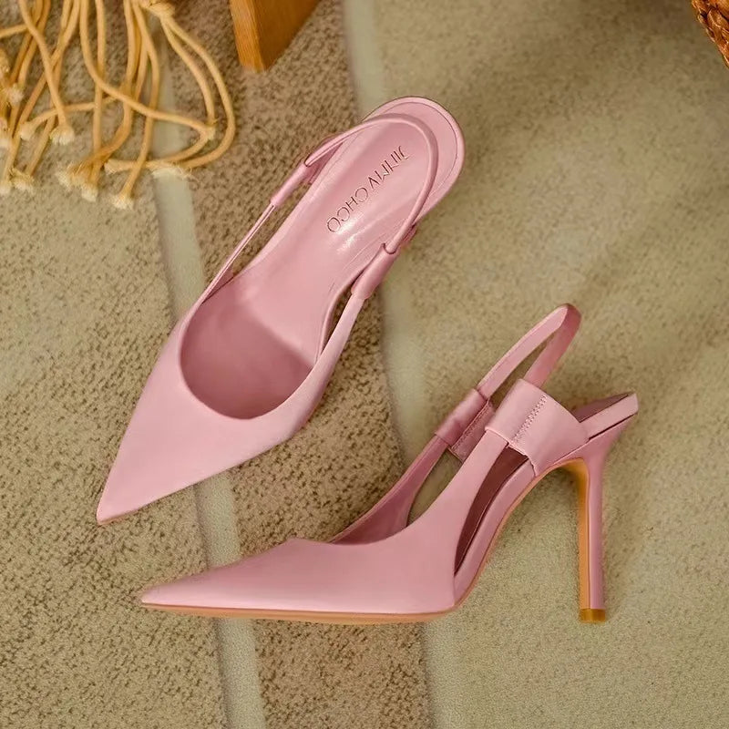 YBQJOO Slingback Stiletto Pumps | Pointed Toe High Heels Women Stiletto Slingback Pumps Axl