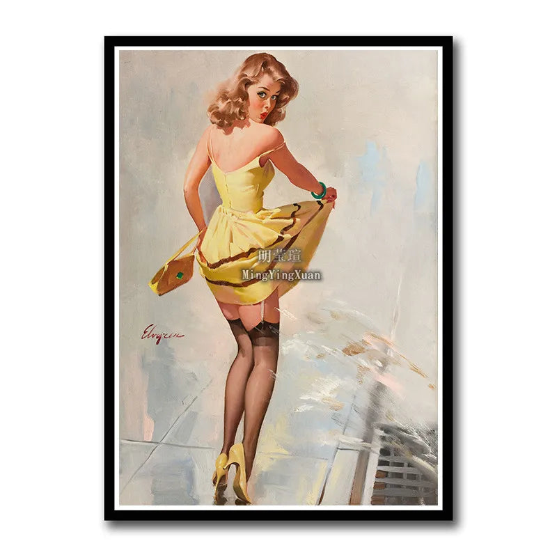 WWII Retro Girl Movie Poster – Vintage Wall Art Home Decor Retro Wall Poster Axl 23 30x20cm