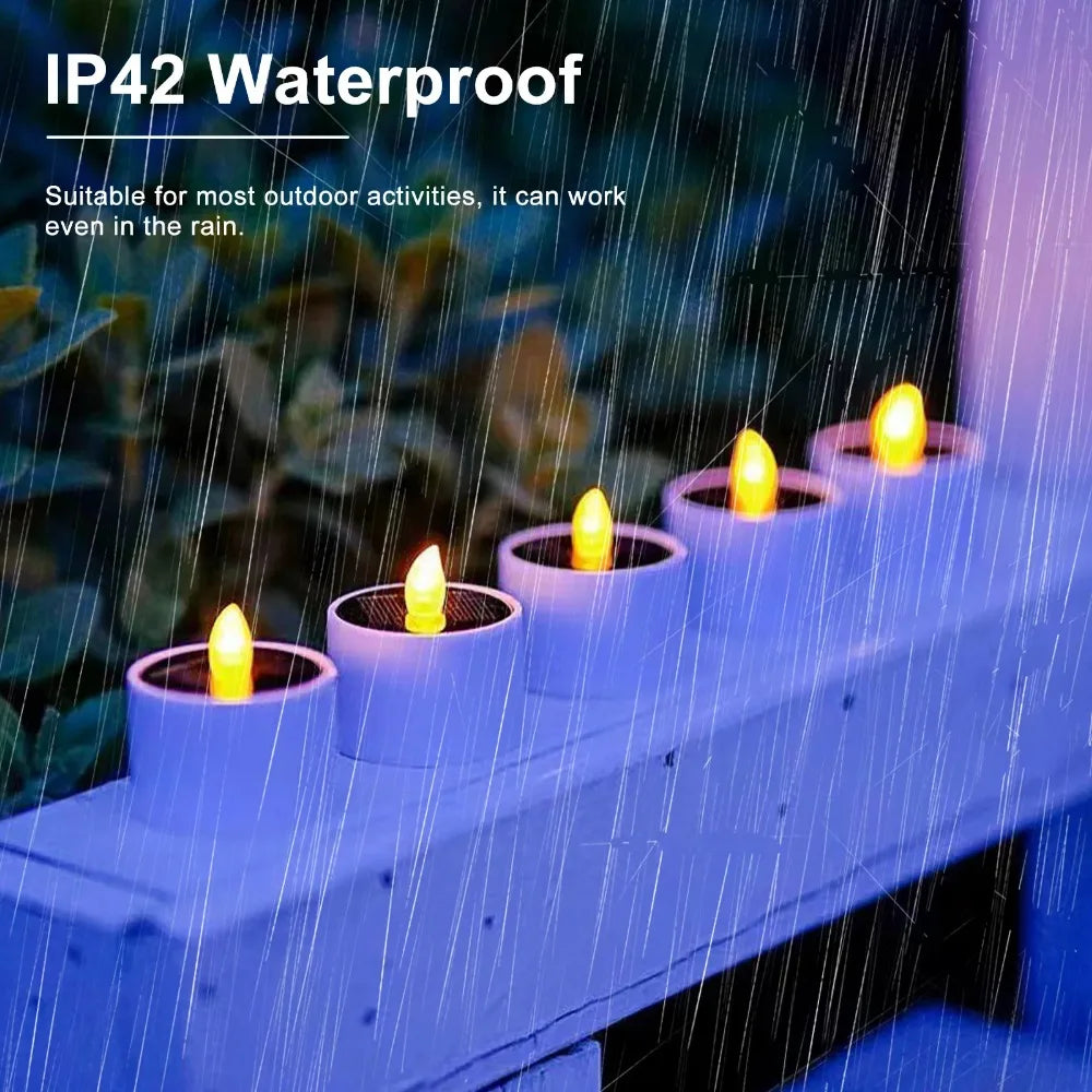 6-Pack Solar Flameless LED Tea Light Candles – Outdoor Waterproof Solar LED Candles Axl