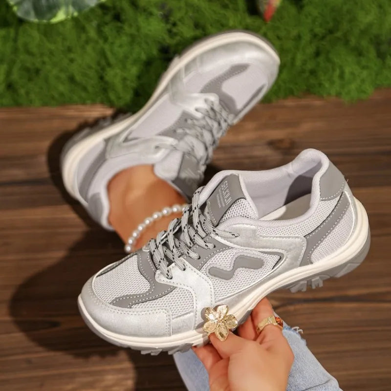 VKJF Women's Lace-Up Thick-Sole Casual Sneakers | Sizes EU 33–45 Women's Casual Sneakers Axl