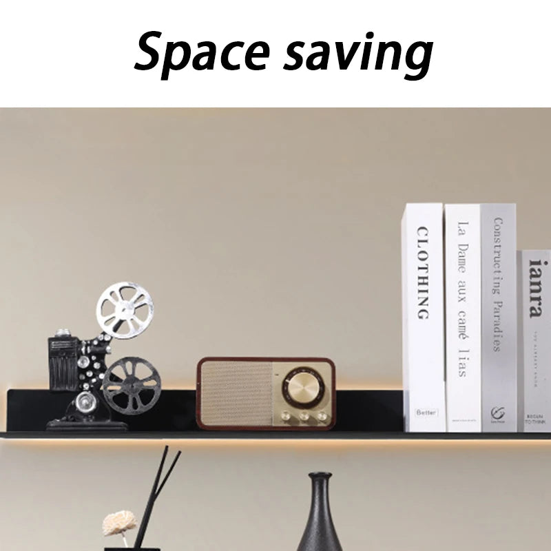 Nordic LED Wall Shelf – Double-Tier Metal Storage Rack Wall Storage Shelf Axl