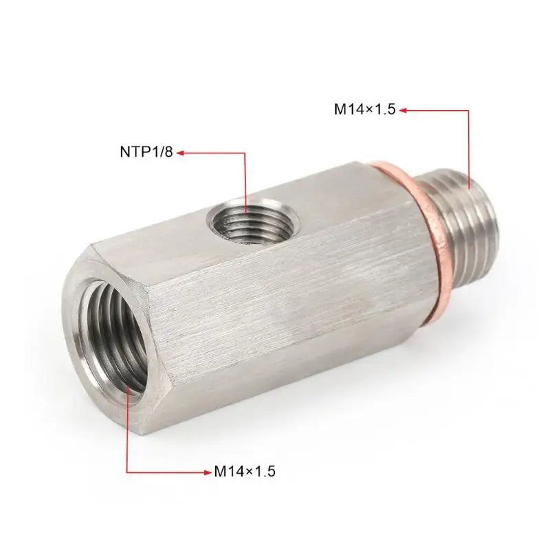 Oil Pressure Sensor Tee Adapter 1/8" NPT to M10/M12/M14 Oil Sensor Tee Adapter Axl M14x1.5