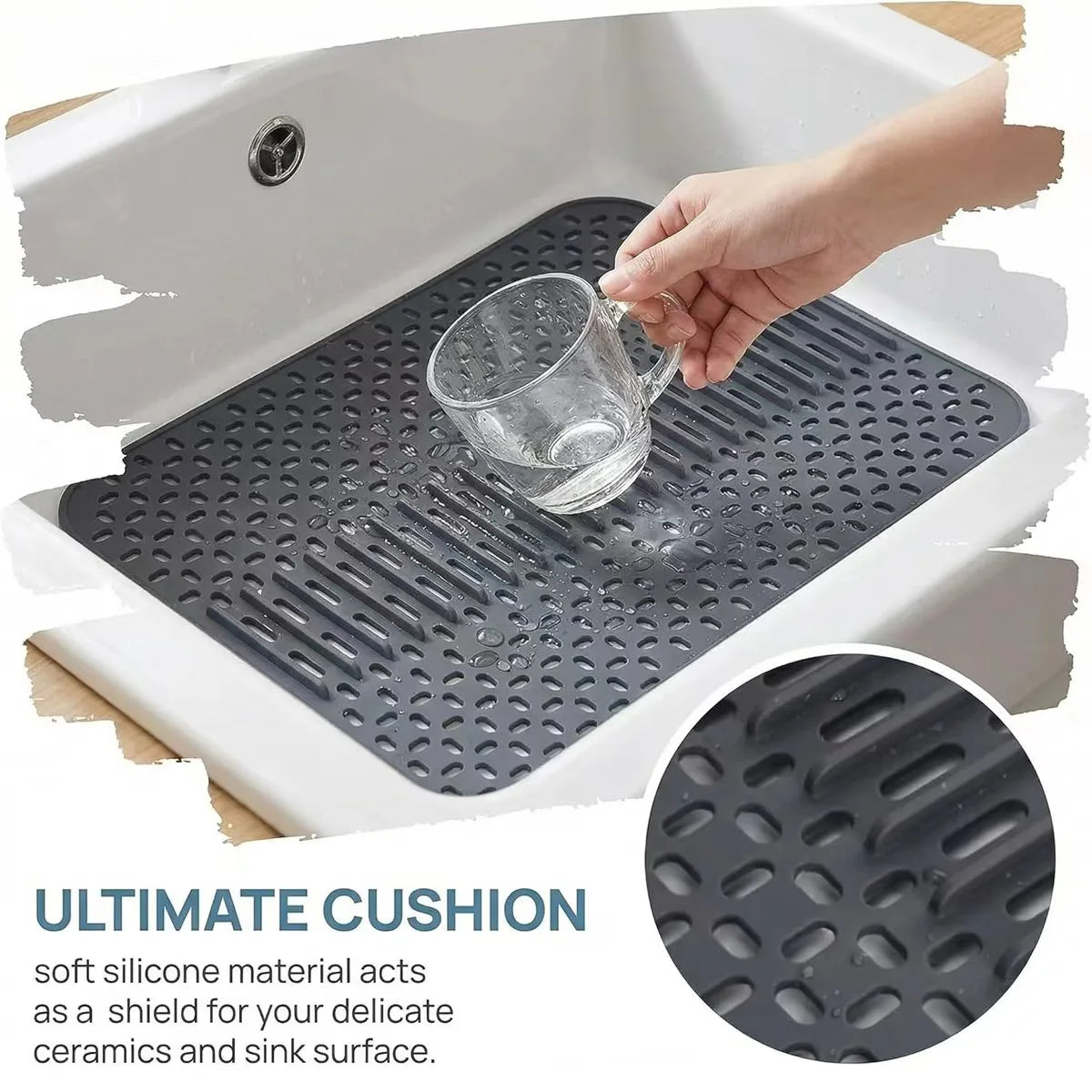 Silicone Sink Mat Protector 16.9"×12.5" | Non-Slip Kitchen Pad Sink Mat Protector Axl