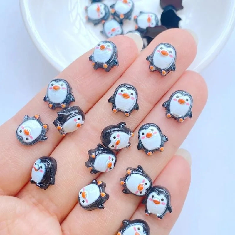 50 Pcs Mini Resin Penguin Flatback Figurines – Nail & DIY Craft Craft Embellishments Axl