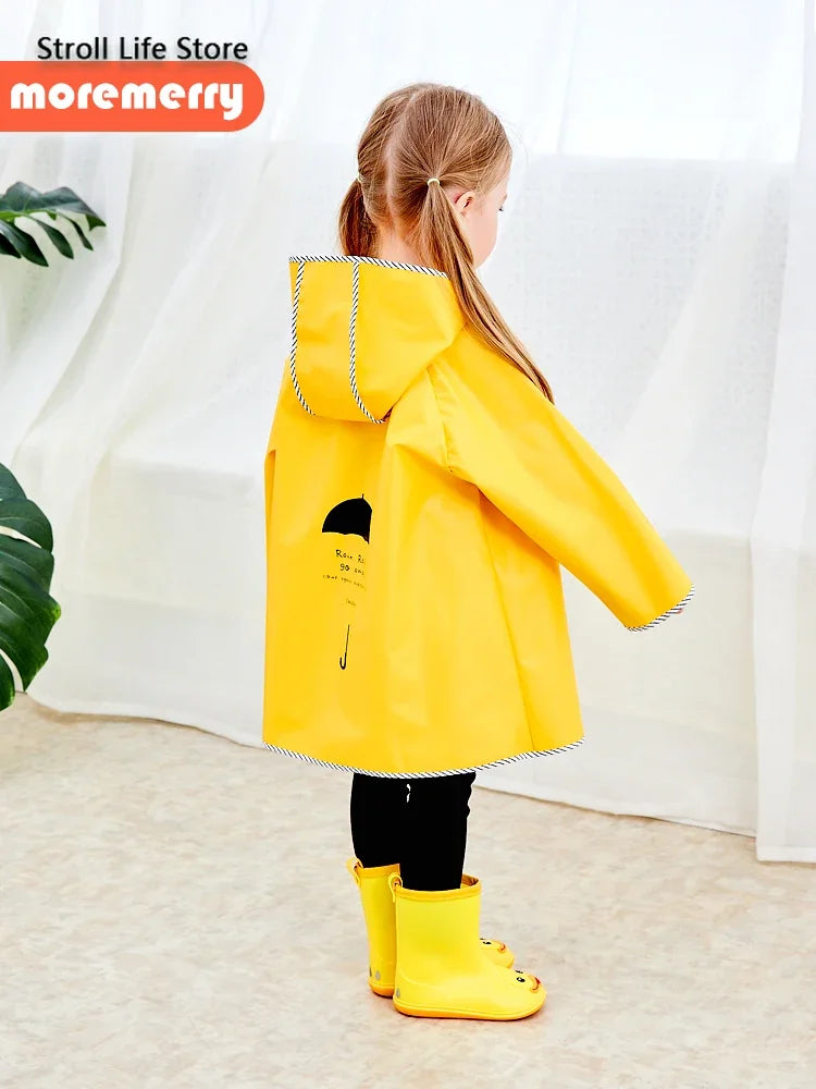 Kids Yellow Waterproof Rain Poncho – Nylon Raincoat Boys & Girls Kids Rain Poncho Axl