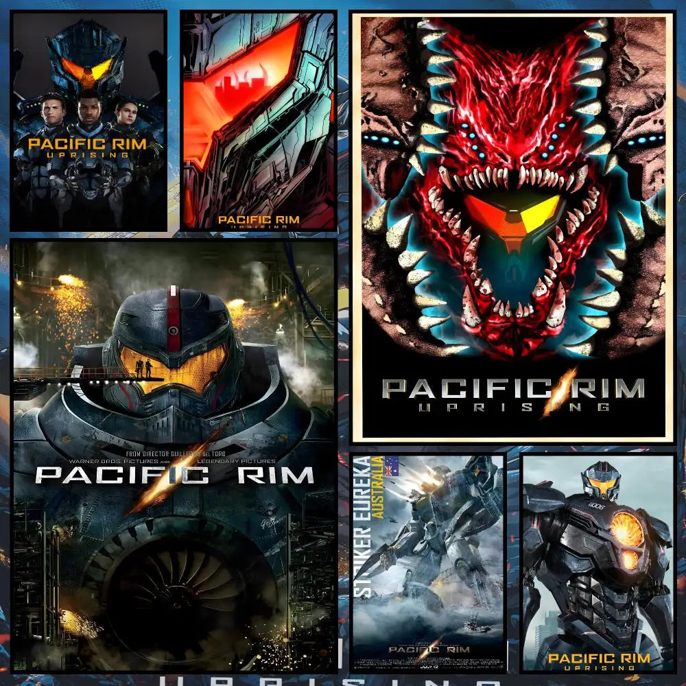 Pacific Rim Movie Poster – Self-Adhesive HD Wall Art Decor Movie Wall Poster Axl