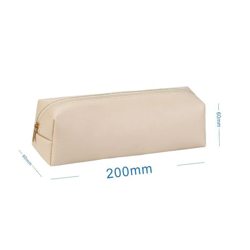 Large Capacity PU Leather Pencil Bag – Zipper Stationery Case Pencil Bag Axl