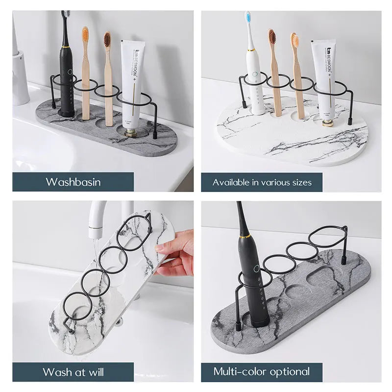 Diatomite Electric Toothbrush Holder & Bathroom Organizer Toothbrush Holder Axl