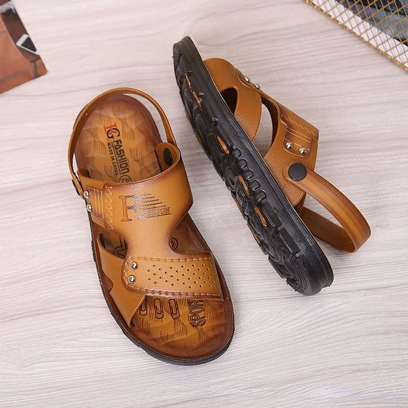 Men's Open Toe Beach Sandals – Non-Slip Buckle Strap Men's Beach Sandals Axl