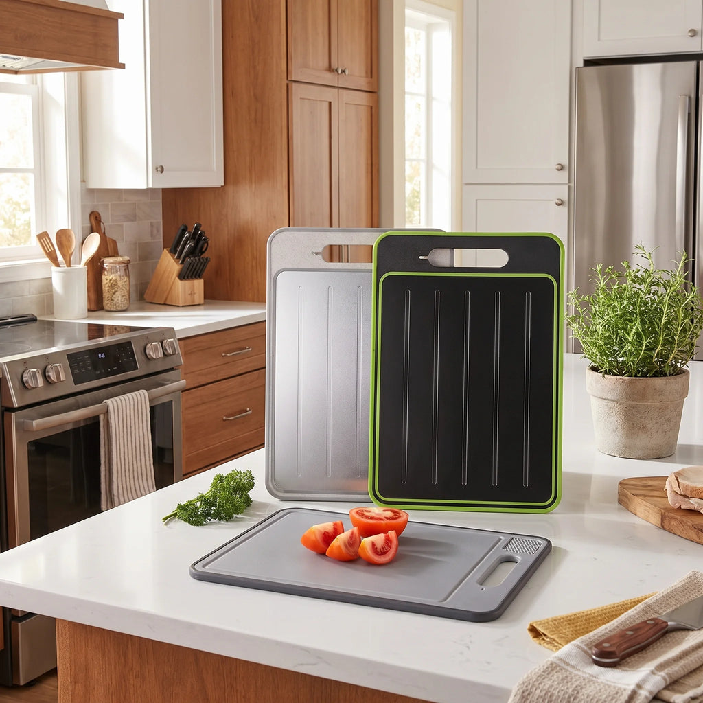 Double-Sided Aluminum Cutting Board – Non-Slip, Food Grade Aluminum Cutting Board Axl