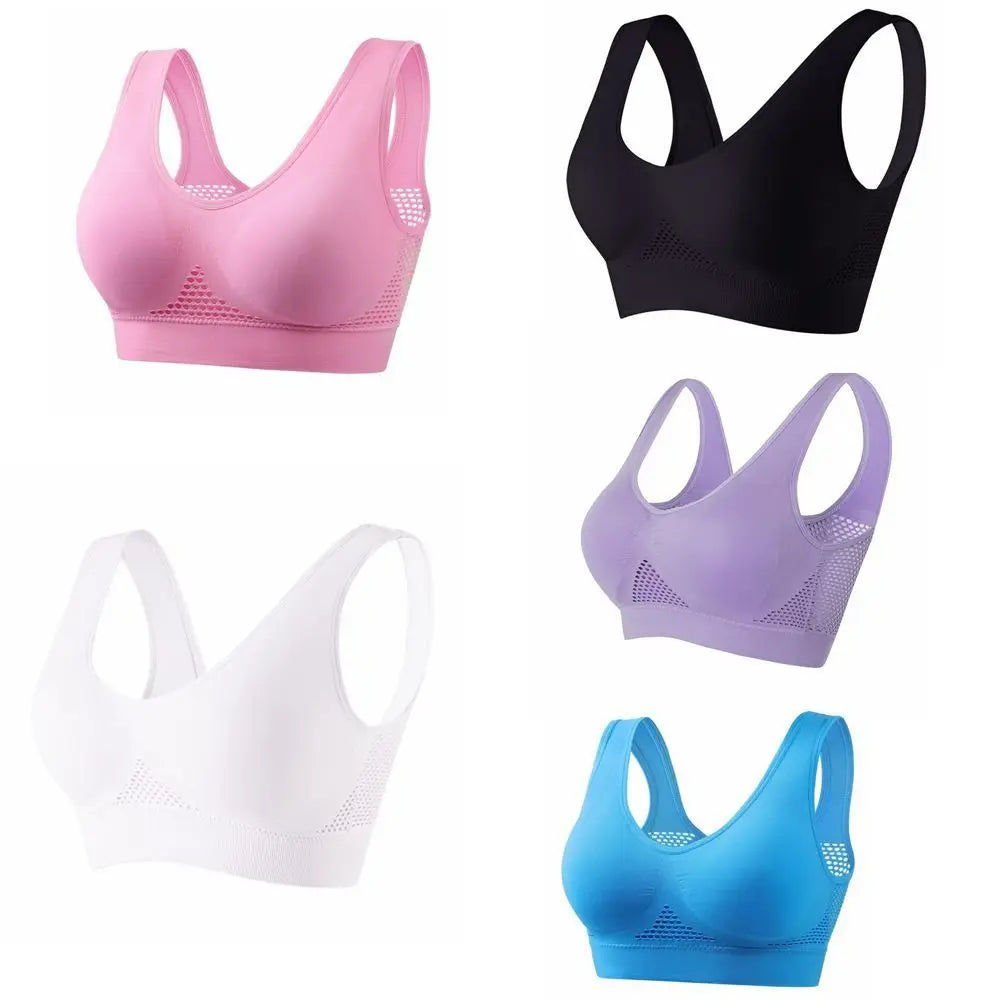Women's Seamless Wire-Free Sports Bra – Hollow Mesh Quick-Dry Seamless Sports Bra Axl