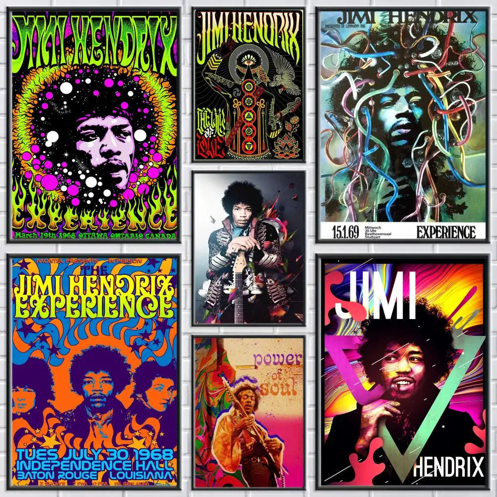 Jimi Hendrix Vintage Canvas Wall Art – Unframed Music Poster Canvas Wall Art Axl