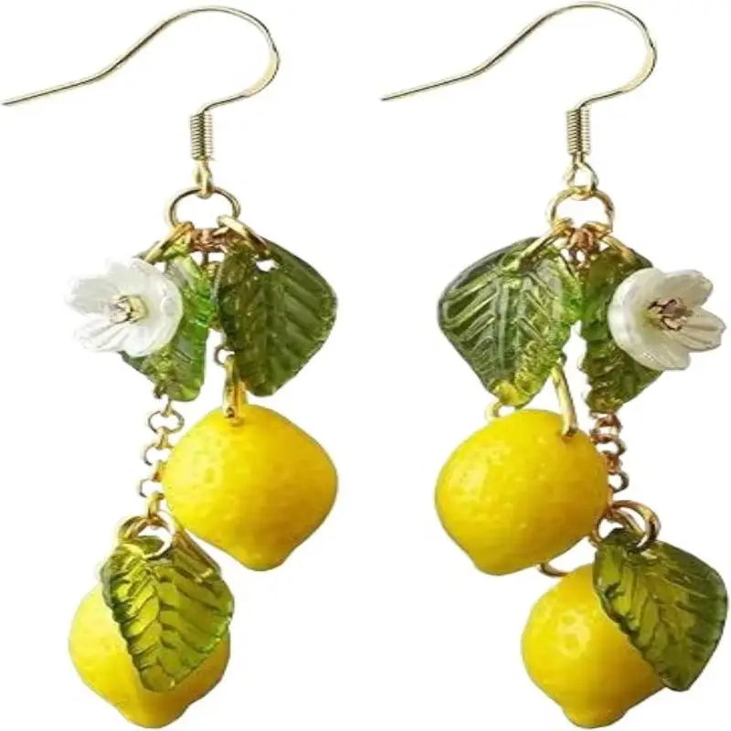 Lemon Tassel Drop Earrings – Bohemian Fruit Dangle Jewelry Dangle Earrings Axl