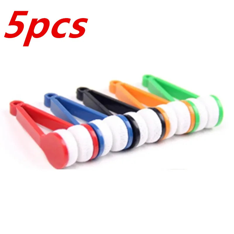 Microfiber Glasses Cleaner Brush – Portable 2-Sided (5 Pack) Eyeglass Cleaner Axl Random Color-5pcs