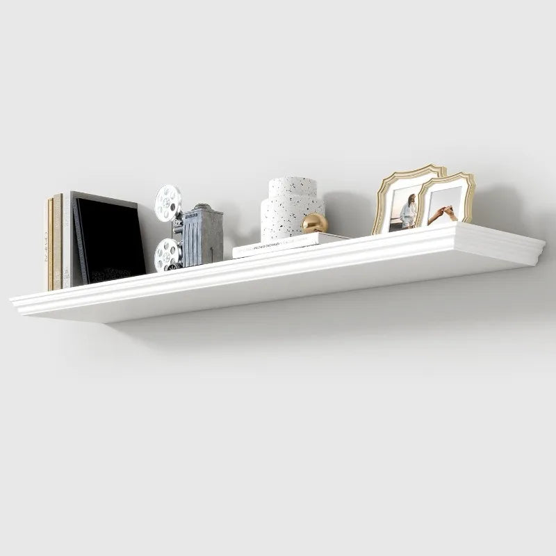Wooden Double-Tier Wall Storage Rack – Minimalist Home Organizer Wall Storage Rack Axl White 2-piece