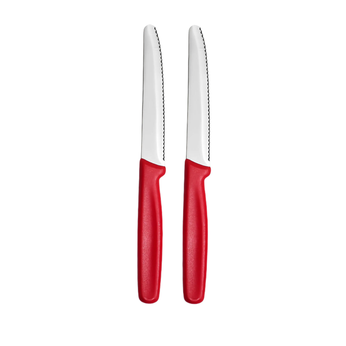 Serrated Steak Knife – Stainless Steel Blade & Plastic Handle Serrated Steak Knife Axl 2 Pc Knife Set-red