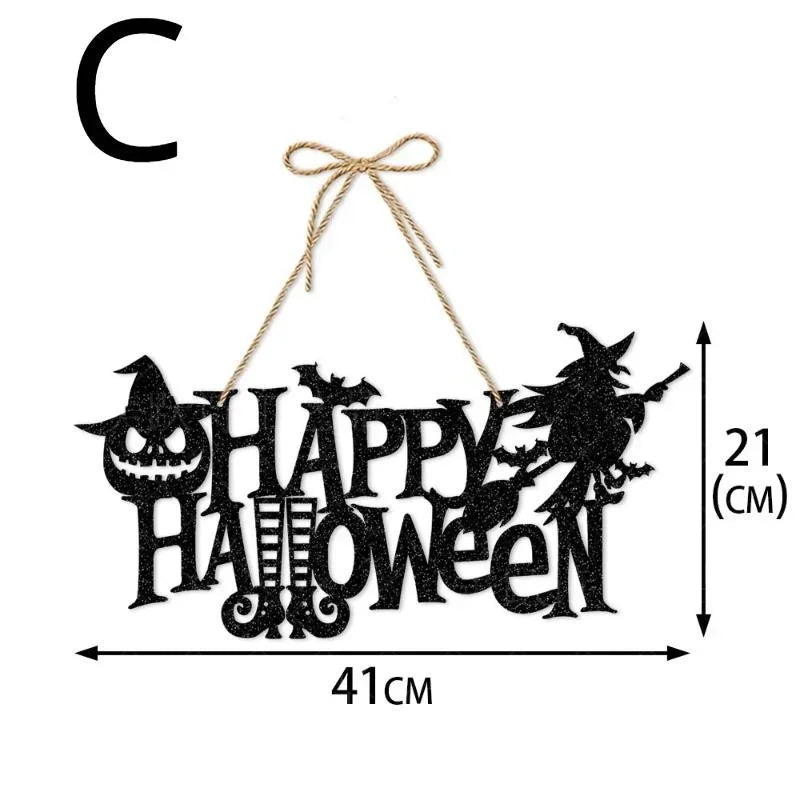 Halloween Hanging Signs – Pumpkin Witch Bat Trick or Treat Decor Halloween Hanging Sign Axl C