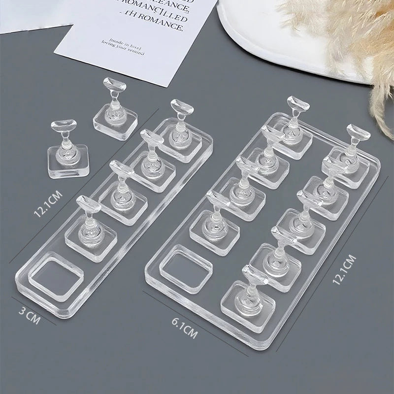 Non-Magnetic Nail Tips Display Stand – 1, 5 or 10 Grids Nail Display Stand Axl