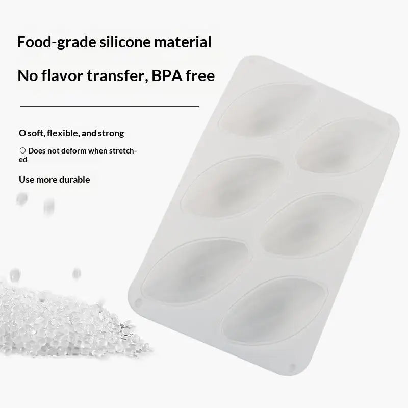 Cocoa Pod 6-Cavity Silicone Mousse Mold | Non-Stick Dessert Silicone Baking Mold Axl