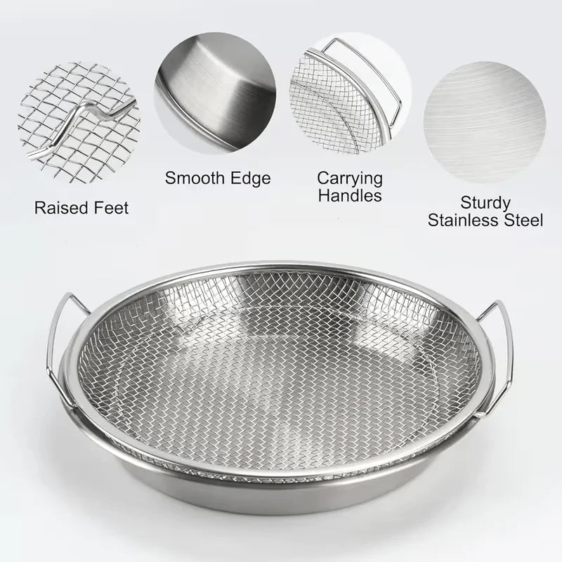 KEMORELA Stainless Steel Oil Filter Strainer Basket & Handle Kitchen Strainer Basket Axl