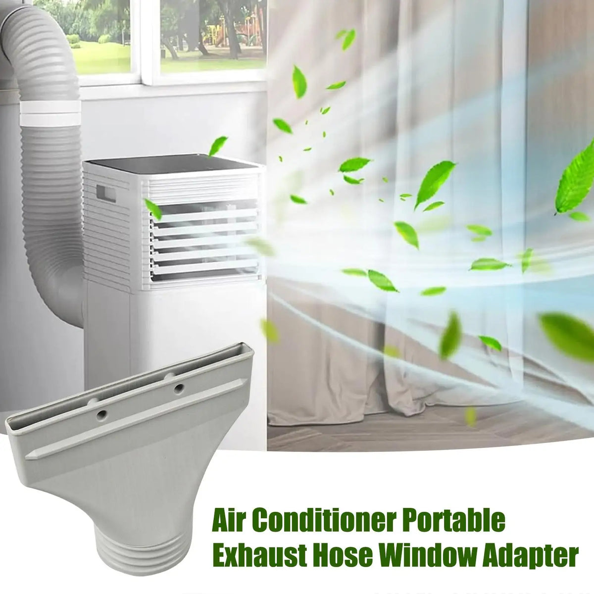 Portable AC Window Exhaust Duct Hose Connector – Flat Adapter AC Duct Connector Axl