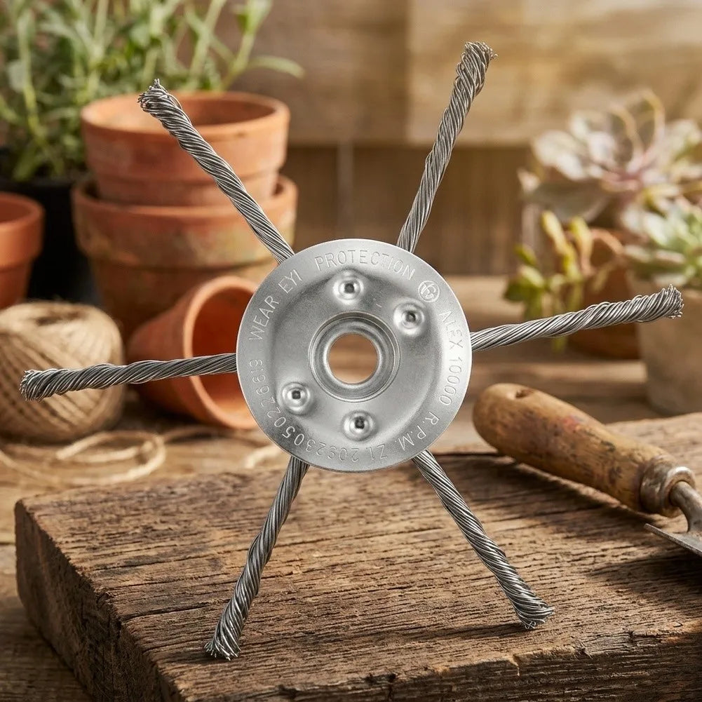 8-Inch 6-Blade Steel Wire Trimmer Head for Lawn Mowers Wire Trimmer Head Axl
