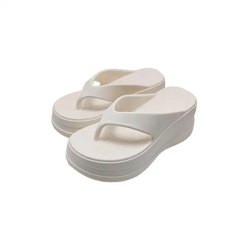 Women's Platform Flip Flops – Summer Beach Slippers Platform Flip Flops Axl White 39-40