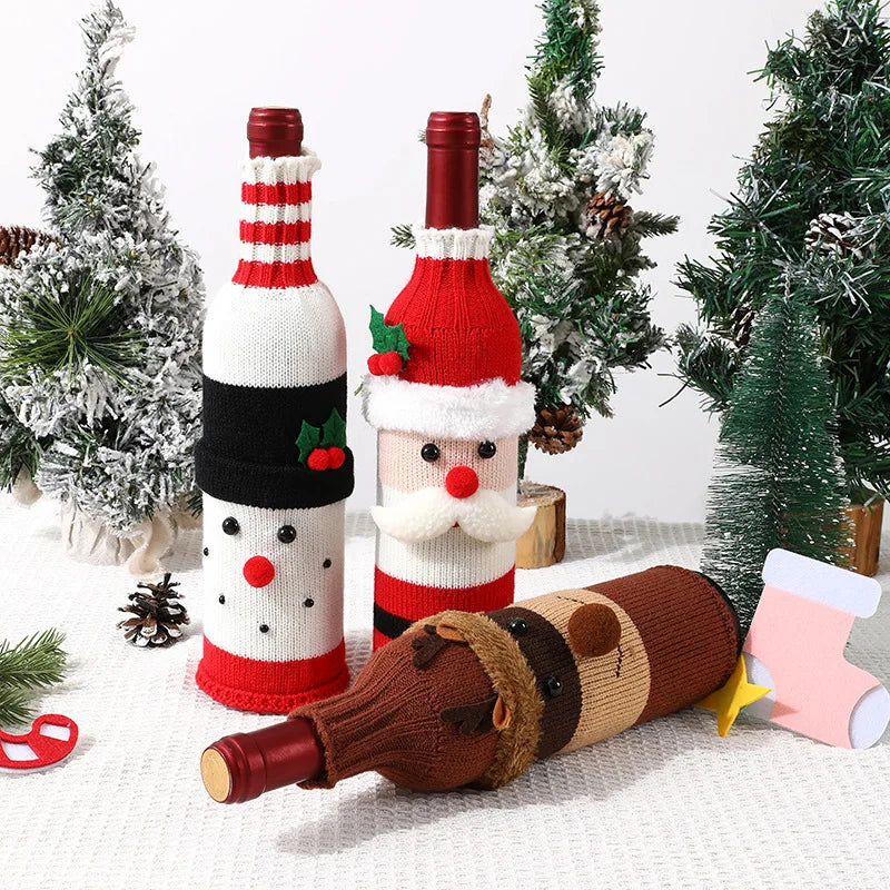 Christmas Wine Bottle Decoration Set – Festive Holiday Decor Holiday Bottle Decor Axl