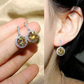 Huitan Colored CZ Dangle Earrings – Blue Pink Red Yellow CZ Dangle Earrings Axl E2682