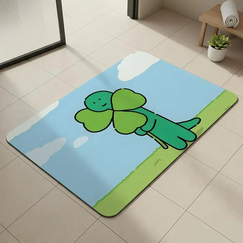Dinosaur Diatomite Bath Mat – Quick Dry & Non-Slip Floor Mat Diatomite Bath Mat Axl White1 30x45cm